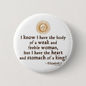 エリザベス女王一世のTilburyの引用文 缶バッジ (正面)