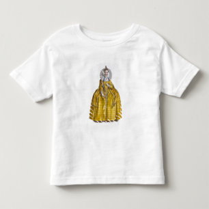 エリザベス女王一世(1530-1603年) (着色された版木、銅版、版画) トドラーTシャツ