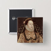 エリザベス女王一世c.1575-80のポートレート 缶バッジ (正面&裏面)