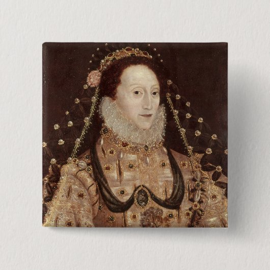 エリザベス女王一世c.1575-80のポートレート 缶バッジ (正面)