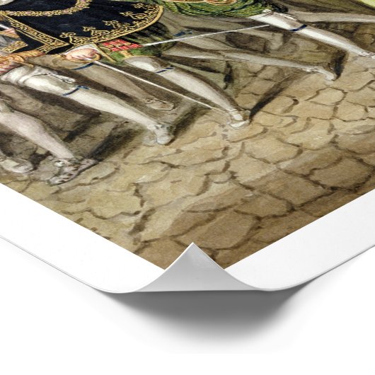 エリザベス女王1世は廷臣たちと行列する ポスター (角)