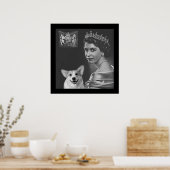 エリザベス女王2世とコルギ犬 ポスター (キッチン)