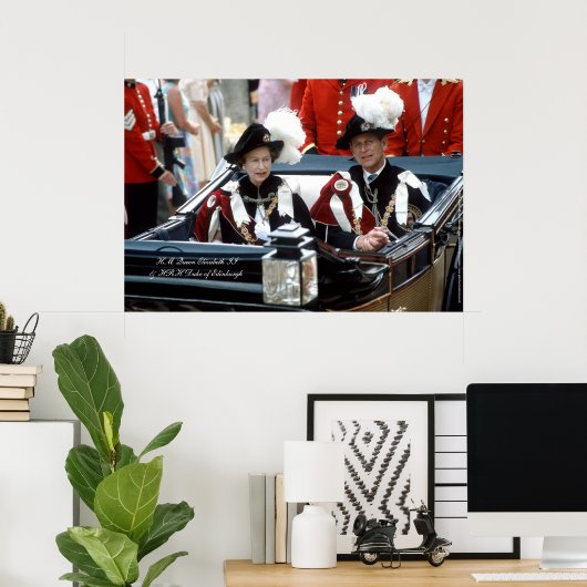 エリザベス女王IIとフィリップ王子1986 ポスター (ホームオフィス)