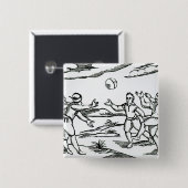 エリザベス朝フットボール 缶バッジ (正面&裏面)