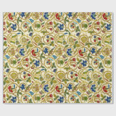 エリザベス朝旋回刺繍 – 金細工の模倣 ラッピングペーパー (フラット)