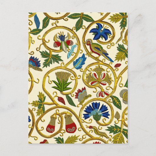 エリザベス様式のスワール刺繍 – Goldwork imitation ポストカード (正面)