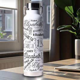 エリザベス白黒名前をカスタムする ウォーターボトル