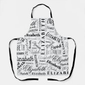 エリザベス白黒名前をカスタムする エプロン (正面)