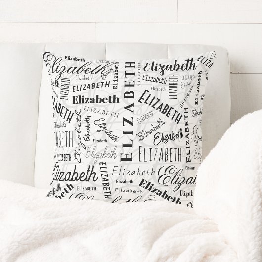 エリザベス白黒名前をカスタムする クッション