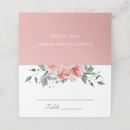 エリザベス結婚ピンクフローラ座席表 プレイスカード (外部開封)