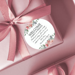 エリザベス結婚ピンクフローラ歓迎バッグ ラウンドシール