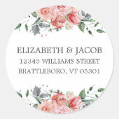 エリザベス結婚差出人住所封筒用シール ラウンドシール (正面)