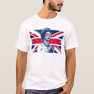 エリザベス英国国旗イングランド女王 Tシャツ