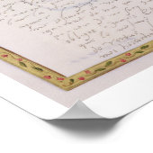 エリザベス1世からフランソワへの手紙のファクシミリ ポスター (角)