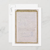 エリザベス1世からフランソワへの手紙のファクシミリ ポストカード (正面/裏面)