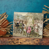 エリザベス1世が廷臣たちと行列に並ぶ フォトプラーク (側面)