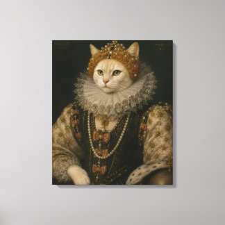 エリザベス1世 ルネサンス風肖像画の女王猫 キャンバスプリント