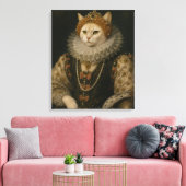 エリザベス1世 ルネサンス風肖像画の女王猫 キャンバスプリント (インサイチュ (リビング))