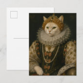エリザベス1世 ルネサンス風肖像画の女王猫 ポストカード (正面/裏面)