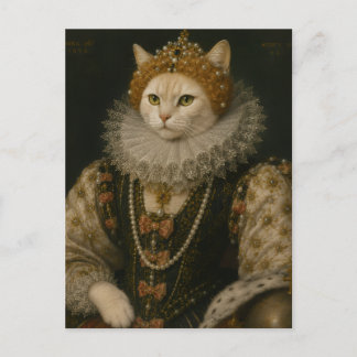 エリザベス1世 ルネサンス風肖像画の女王猫 ポストカード