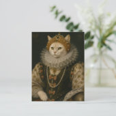 エリザベス1世 ルネサンス風肖像画の女王猫 ポストカード (スタンド正面)