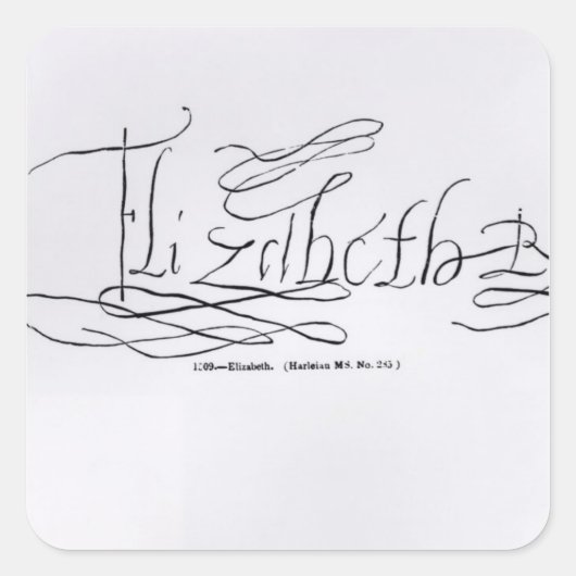 エリザベス1女王の署名 スクエアシール (正面)