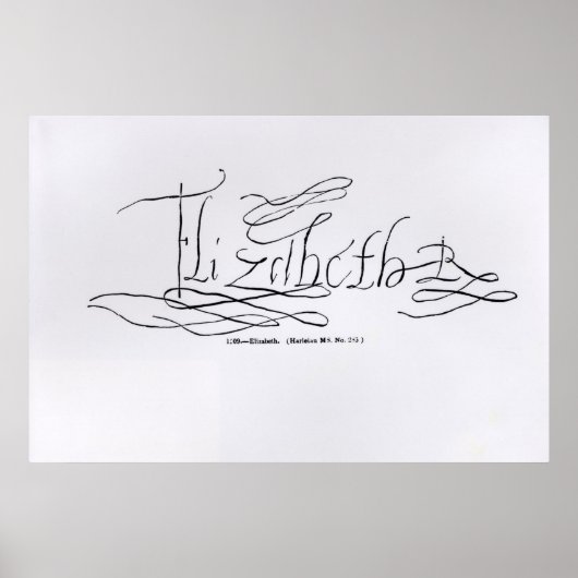 エリザベス1女王の署名 ポスター (正面)