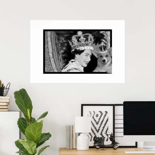 エリザベス2世と彼女のコルギの戴冠式 ポスター (ホームオフィス)