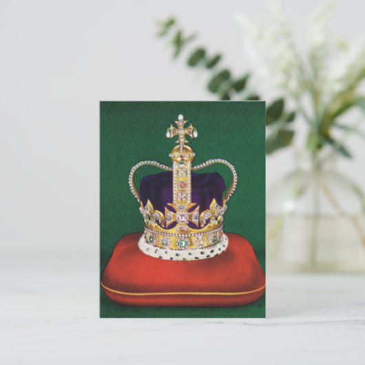 エリザベス2世の戴冠式に使用される王冠 ポストカード (スタンド正面)