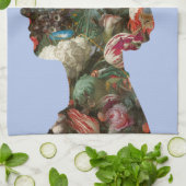 エリザベス2世 シルエット 花 キッチンタオル (折り畳み)