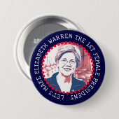 エリザベス・ウォレン2020大統領の年選挙ボタン 缶バッジ (正面&裏面)