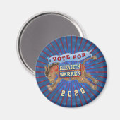 エリザベス・ウォーレン2020年民主党議員ロバ大統領 マグネット (正面/裏面)