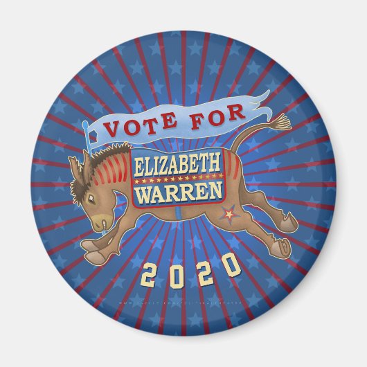 エリザベス・ウォーレン2020年民主党議員ロバ大統領 マグネット (正面)