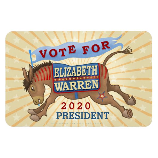 エリザベス・ウォーレン2020年民主党議員ロバ大統領 マグネット (横)