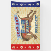 エリザベス・ウォーレン2020年民主党議員ロバ大統領 横断幕 (縦)