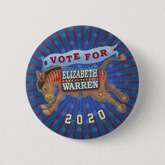 エリザベス・ウォーレン2020年民主党議員ロバ大統領 缶バッジ
