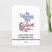 エリザベス・カイルによる夜明けの女性。 カード (裏面)