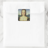 エリザベス・ゴンザーガポートレート, c.1504 (油のペイン) スクエアシール (バッグ)