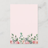 エリザベス ピンク フローラル ウェディング レセプション エンクロージャーカード (裏面)