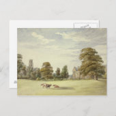 エリザベス・マレー – マナーハウス前の牛と ポストカード (正面/裏面)