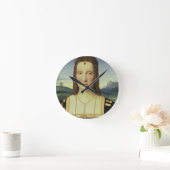 エリザベスGonzaga、c.1504 (窓ガラスのポートレートの油 ラウンド壁時計 (ホーム)