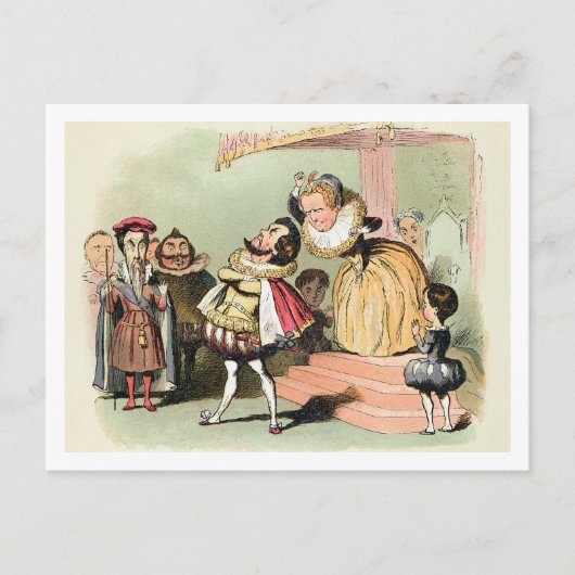 エリザベスI (1533-1603)：ロバート・デヴルーと2位 ポストカード (正面)