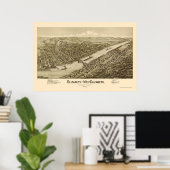 エリザベスPAパノラママップ – 1897 ポスター (ホームオフィス)