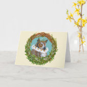 エリザベタンフクロウ春リースカード カード (黄色い花)