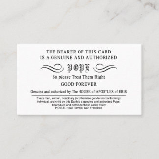 エリシアンディスコルディアンポエポープカード 名刺