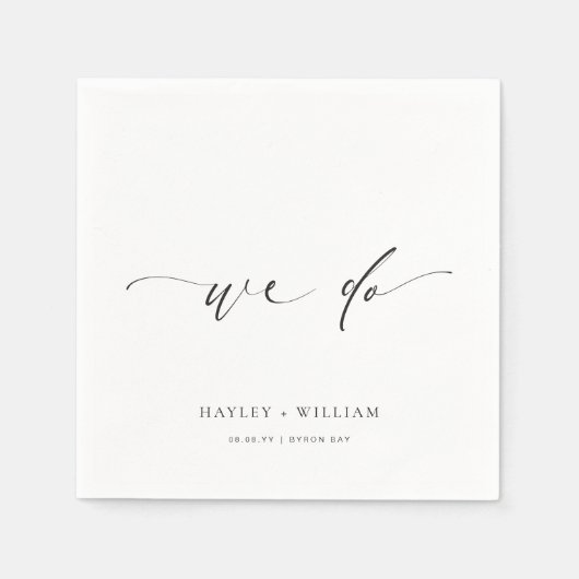 エリスミア　ミニマリスト　ウェディング　ウィ・ドゥ スタンダードカクテルナプキン (正面)