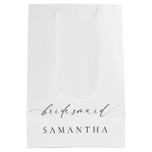エリスミア ミニマリスト ウェディング ブライズメイド ミディアムペーパーバッグ (裏面)