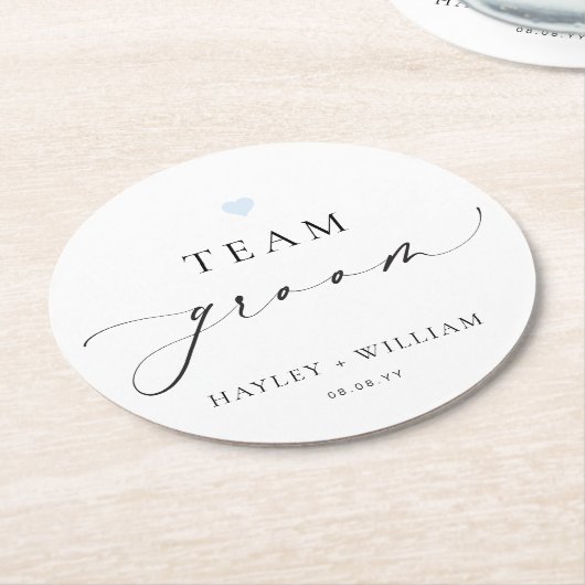 エリスミア ミニマリスト チーム グルーム ラウンドペーパーコースター (アングル)