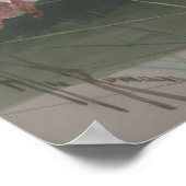 エリスローワンピンクウォーターリリーヴィンテージ花 ポスター (角)