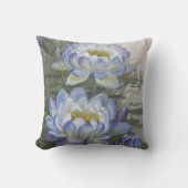 エリスローワンブルークラウドウォーターリリーヴィンテージ花 クッション (正面)